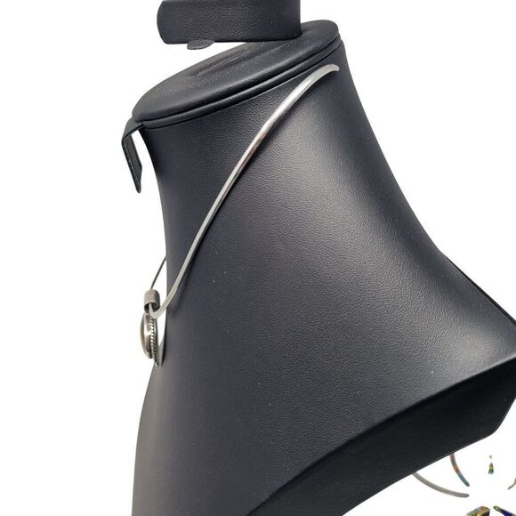 Signed 925 Artisan Tigers Eye Oval Pendant Silver Torque Choker Necklace Ornate‎ - Picture 14 of 15